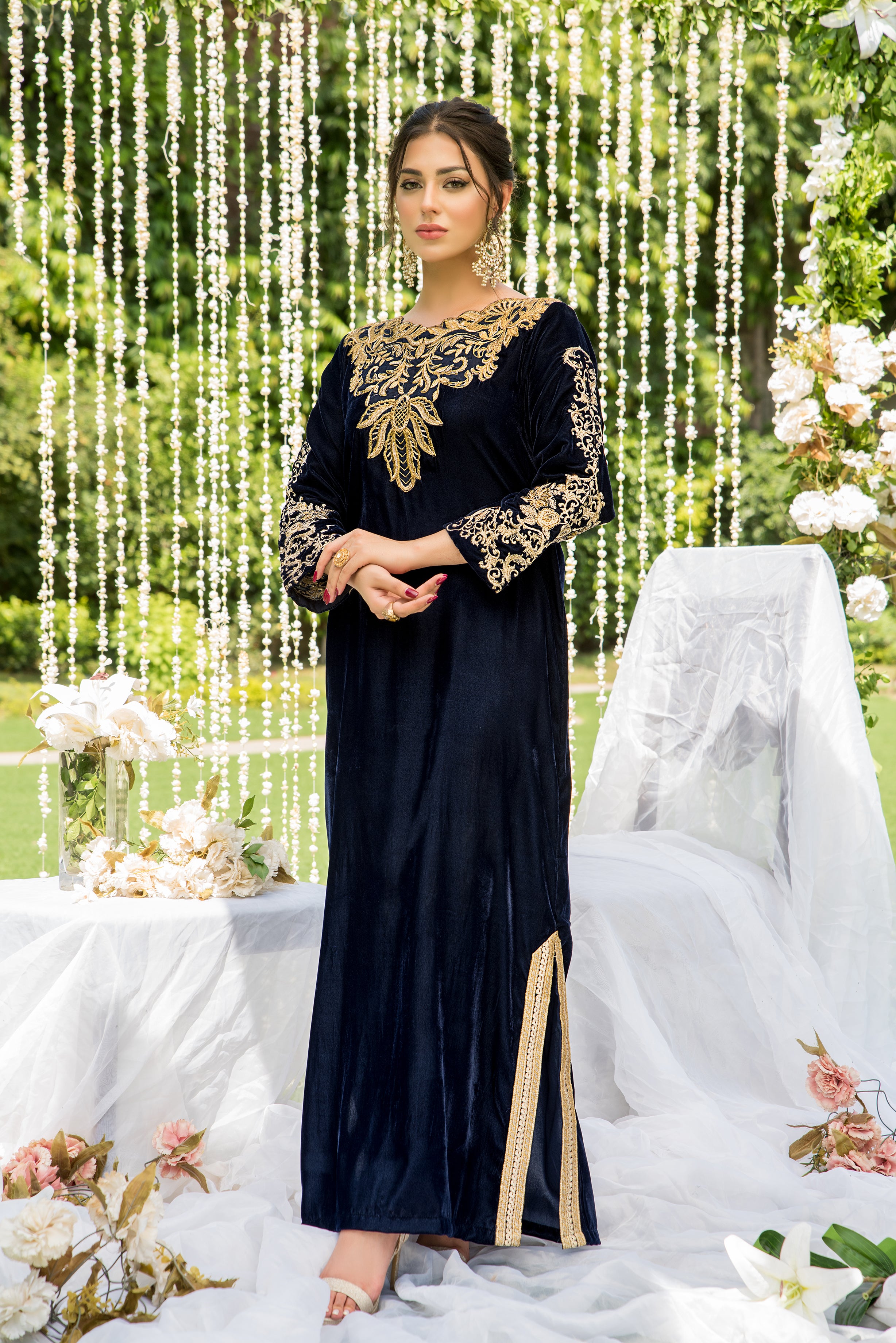 Naayas Luxury Pret  Chiffon Kaftan Sayara Blue main image 1