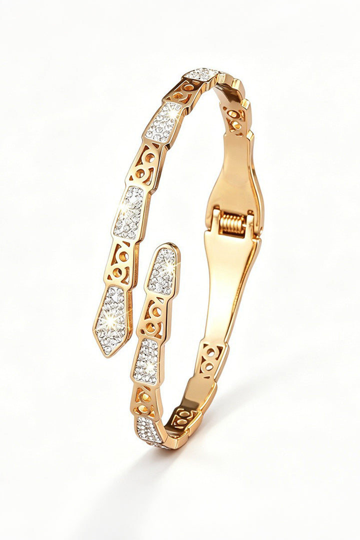 Link Crystal Bangle - Gold