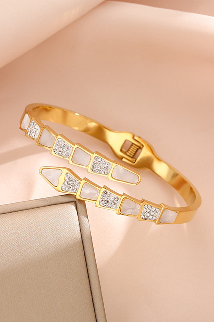 Crystal Bar Bangle - Gold &amp; Rose Gold