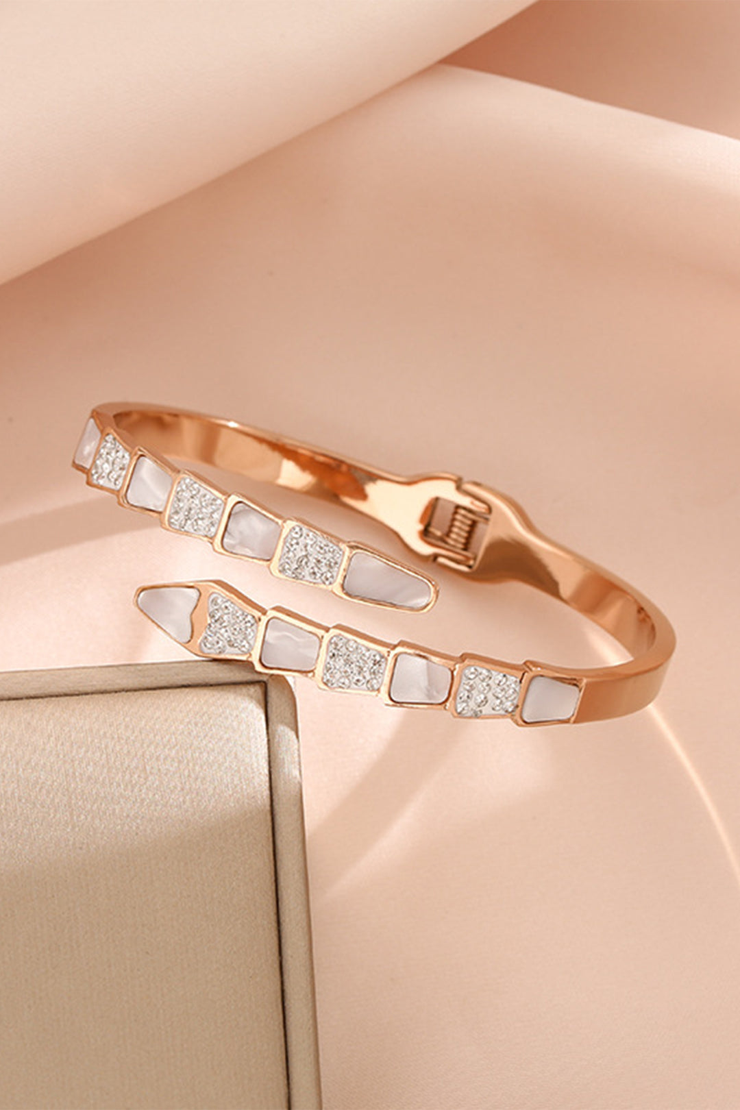 Crystal Bar Bangle - Gold &amp; Rose Gold