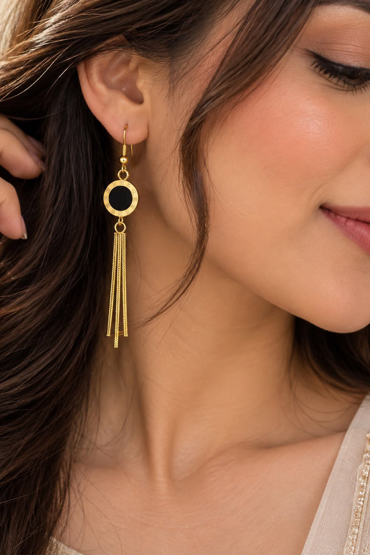 Black gold hanging Earrings