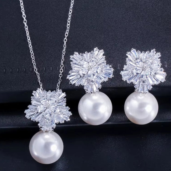 T0019 White Earrings (Jewelry Set)