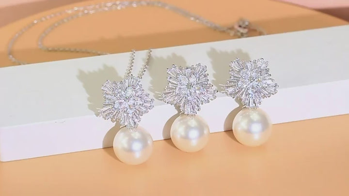 T0019 White Earrings (Jewelry Set)