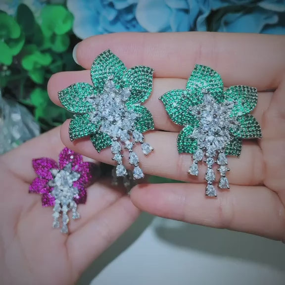 E0064 Rose Red Earrings