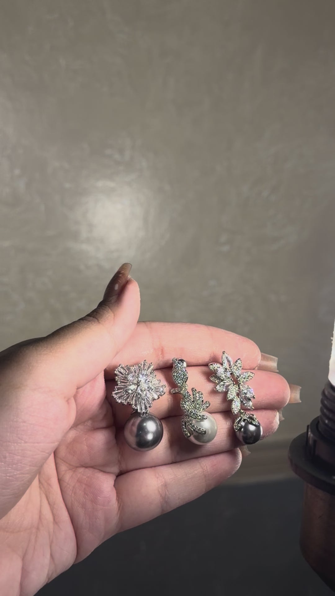 E0006 Silver Grey Earrings