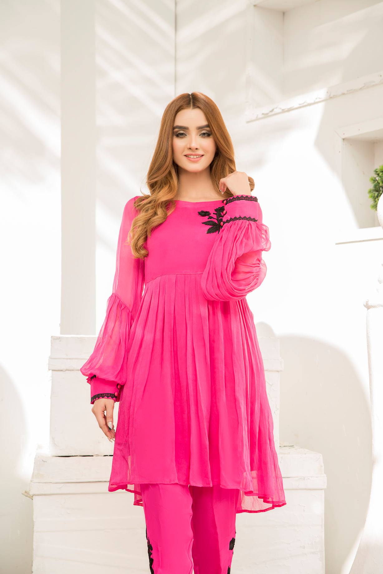 best sellers | Rose Pink -  front - Premium Dresses from Naayas - Just Rs.4499! Shop now at Naayas Official