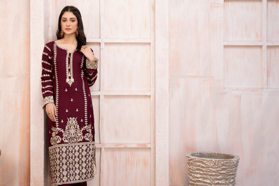 Artistic Maroon - Premium Dresses from Naayas Official - Just Rs.4999! Shop now at Naayas Official