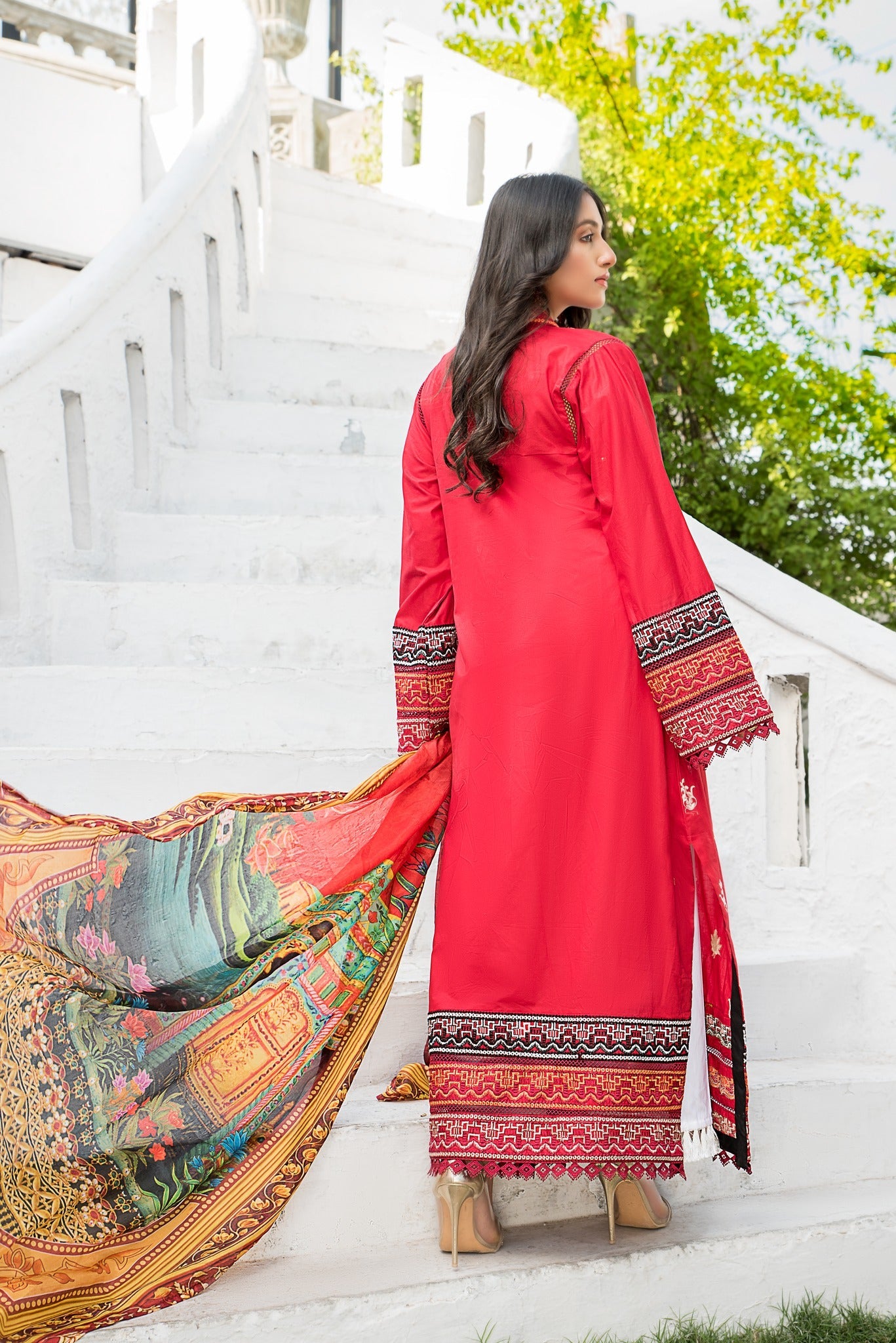 best sellers | Fia red -  front - Premium Dresses from Nerra Lawn '22 - Just Rs.4639.20! Shop now at Naayas Official