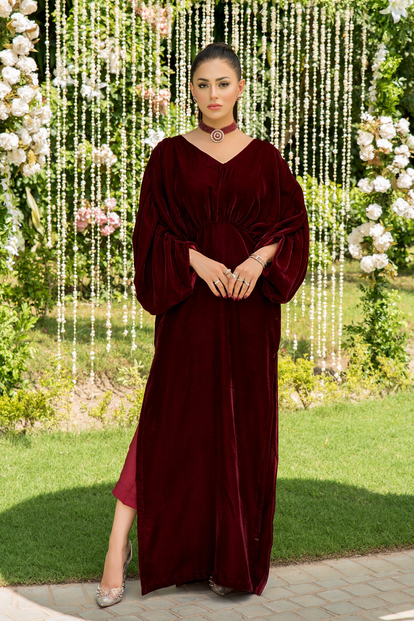 Pleated Maroon - Naayas Official